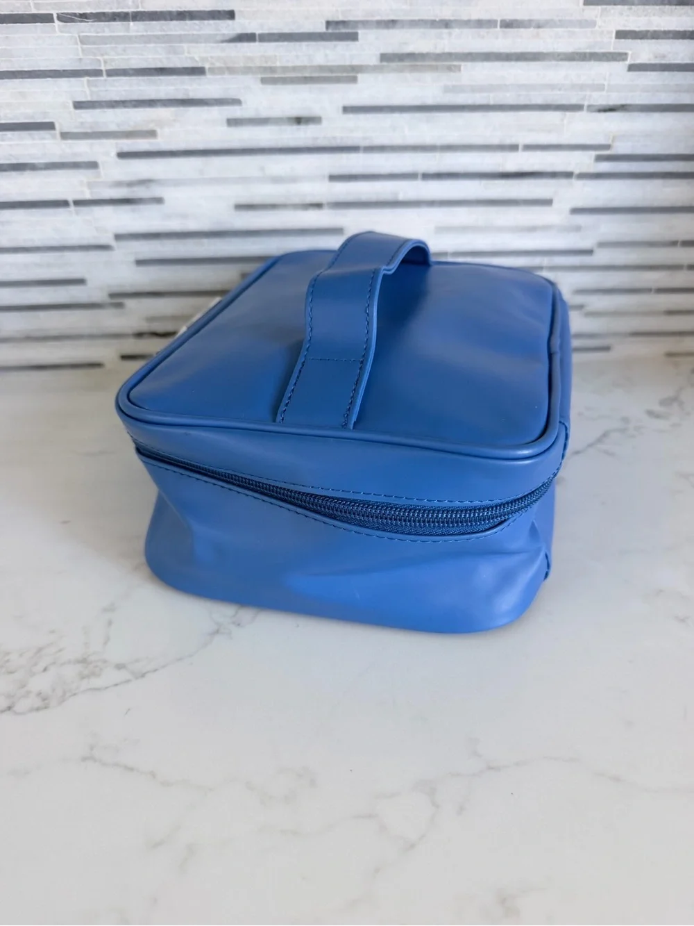 Blue Cosmetic Travel makeup bag Case with Tassel Zippers